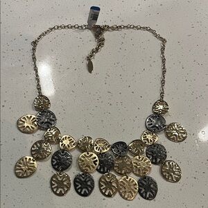 Chic Gold and Silver Disc Necklace